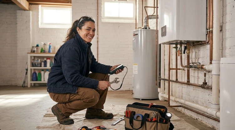 Certified plumber conducting electronic manometer pressure testing and gas line repair in Baychester Bronx